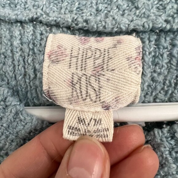 Hippie Rose Blue Crewneck Crop Knit Sweater Sz M - Picture 7 of 10